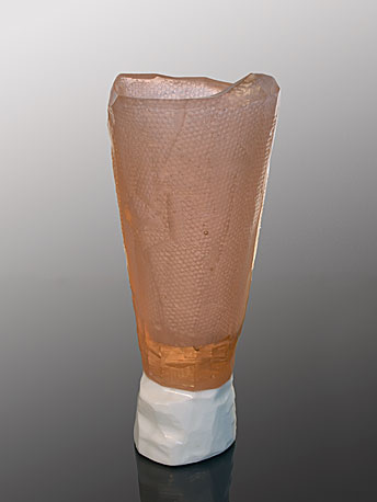 HONEY WITH WHITE, mould-melted glass, cut, 42 × 17 cm, 2006
foto J Šolc